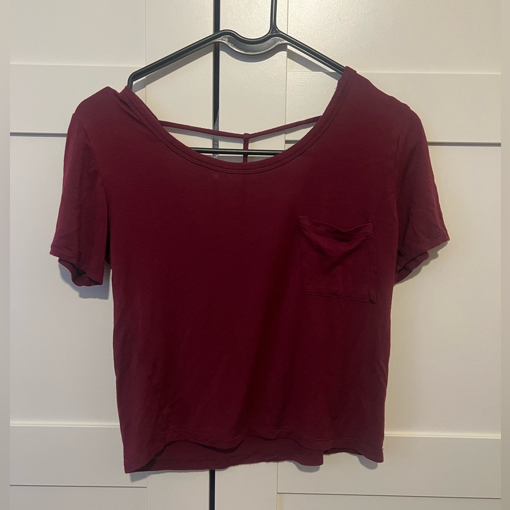 Burgundy Crop Top